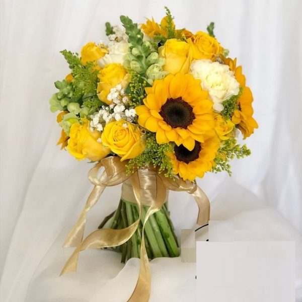 Bó hoa cưới màu vàng đẹp