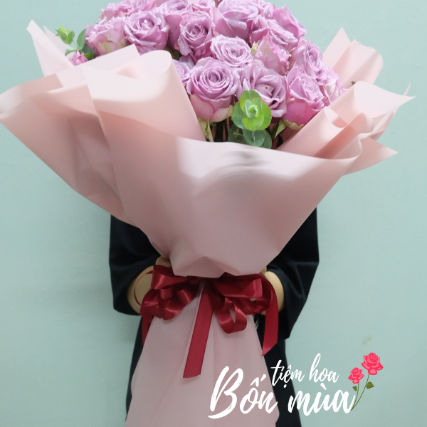 bó hoa sinh nhật hoa hồng tím